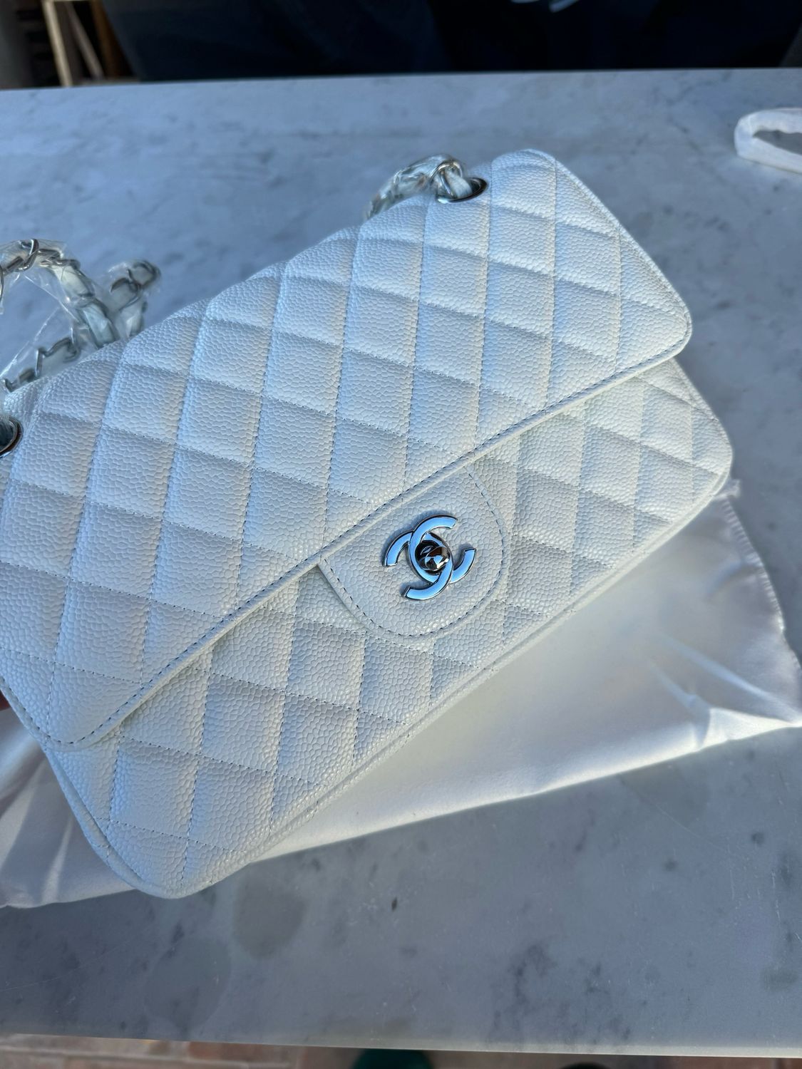Borsa cha Classic bianca