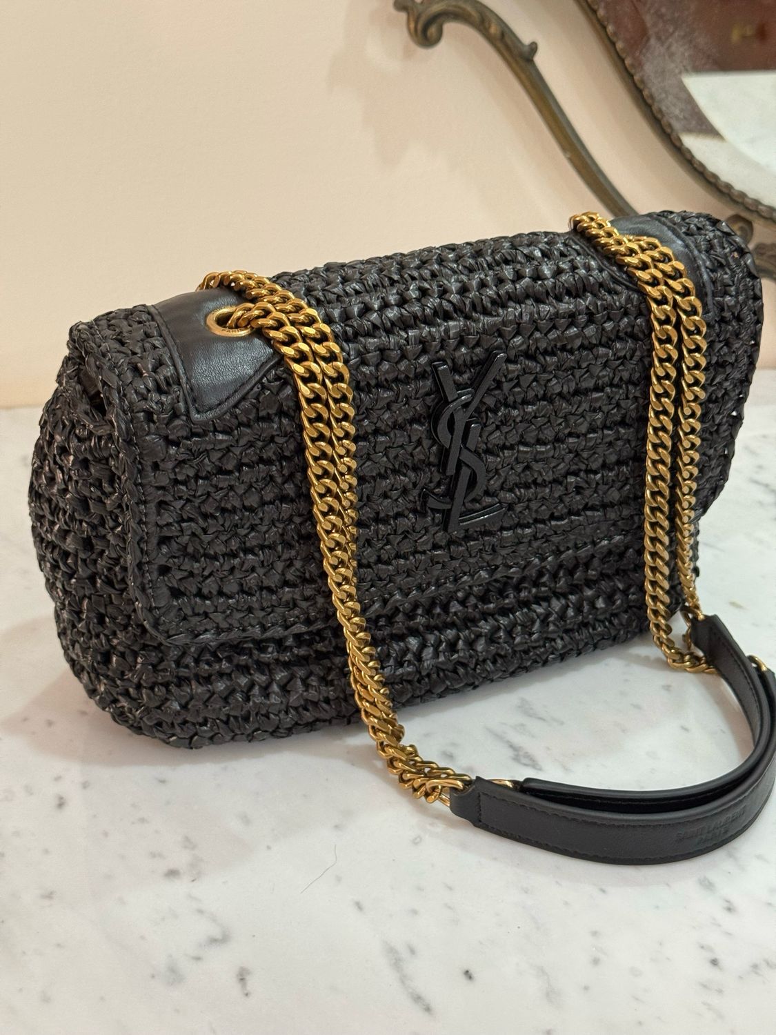 Borsa Ysl rafia nera