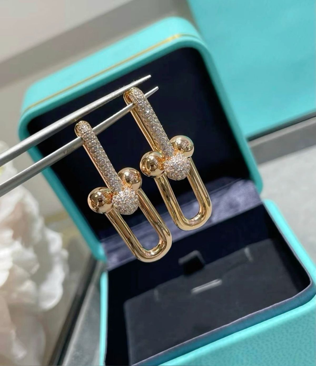 Orecchini maglie strass