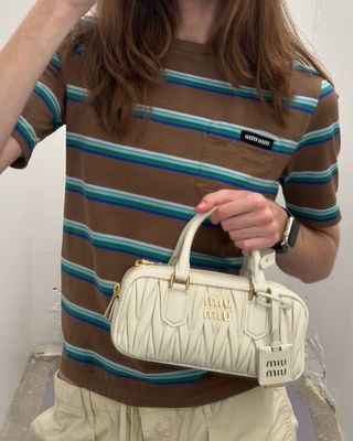 Borsa bauletto miu crema