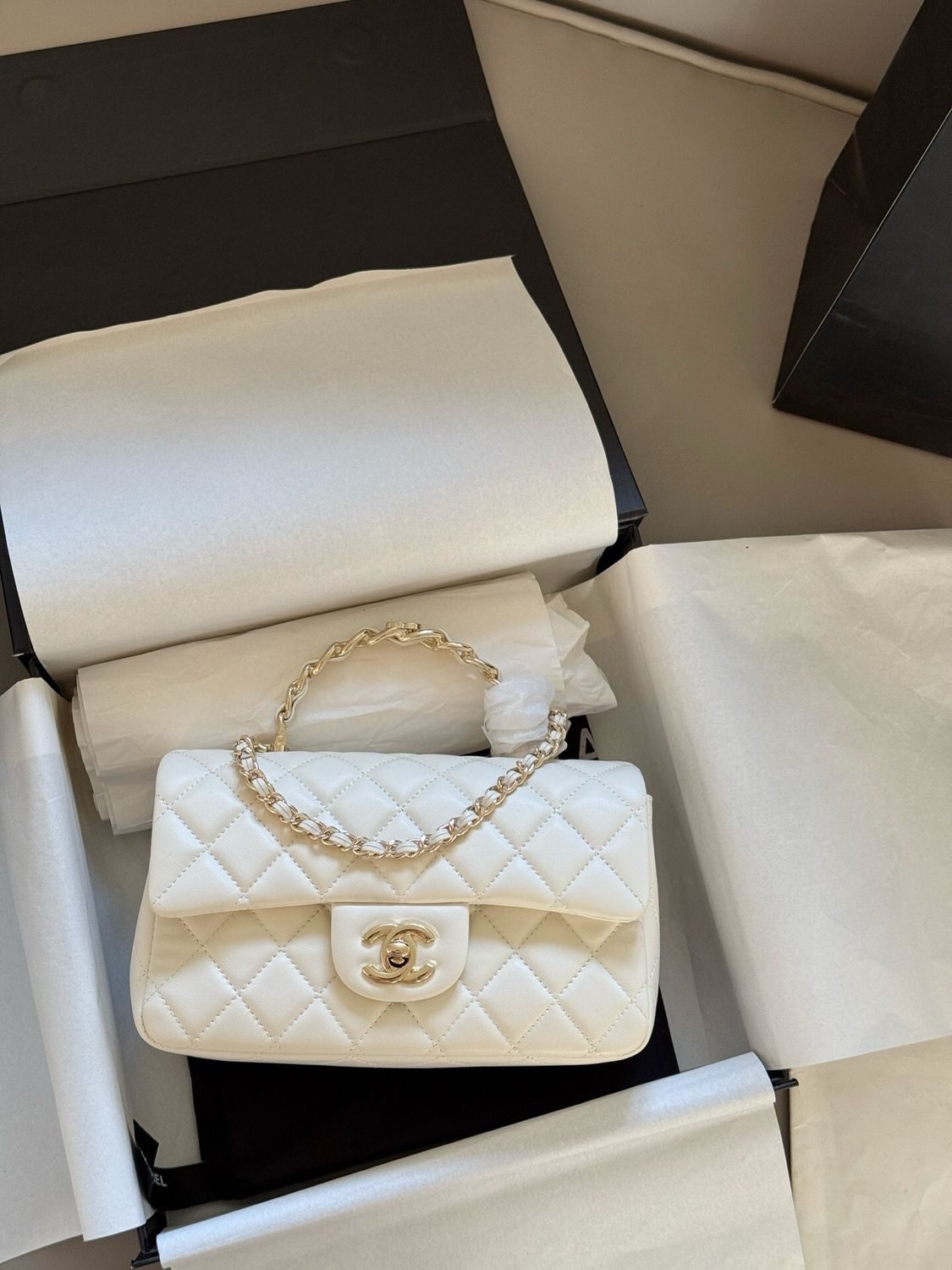 Borsa cha manico bianca