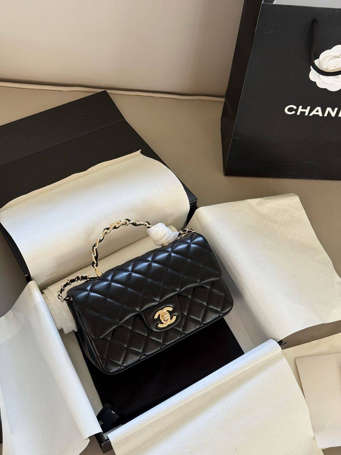 Borsa cha manico nera