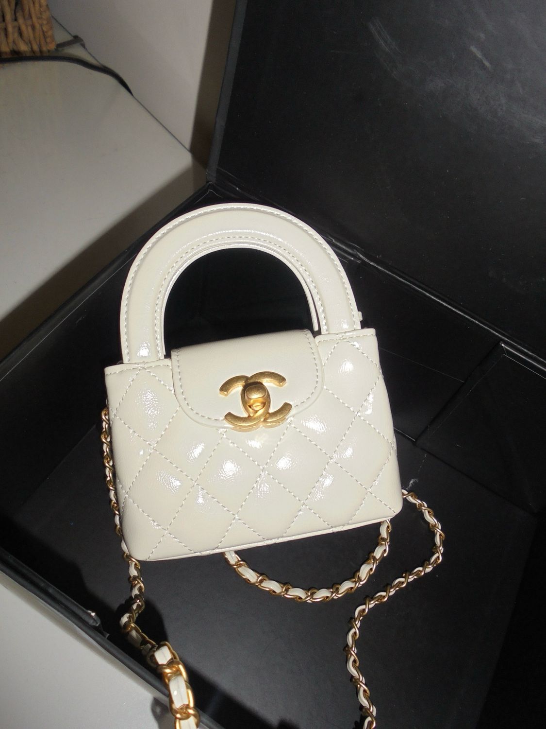 Mini kelly cc bianco