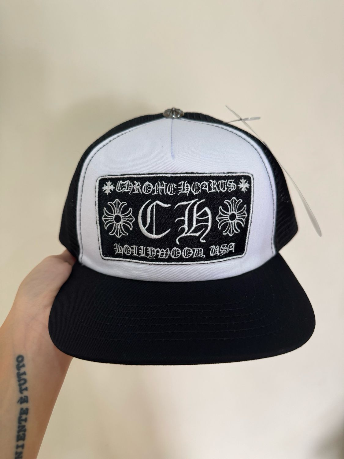 Cappello Chrome bianco e nero