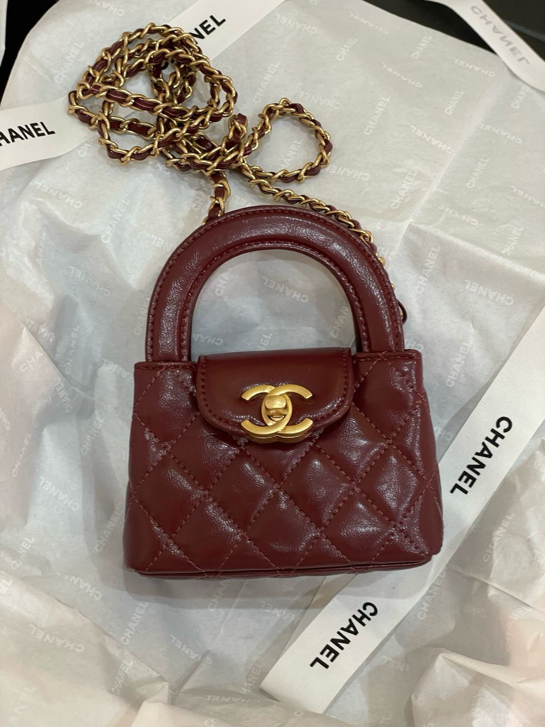 Borsa cc mini Kelly bordeaux 