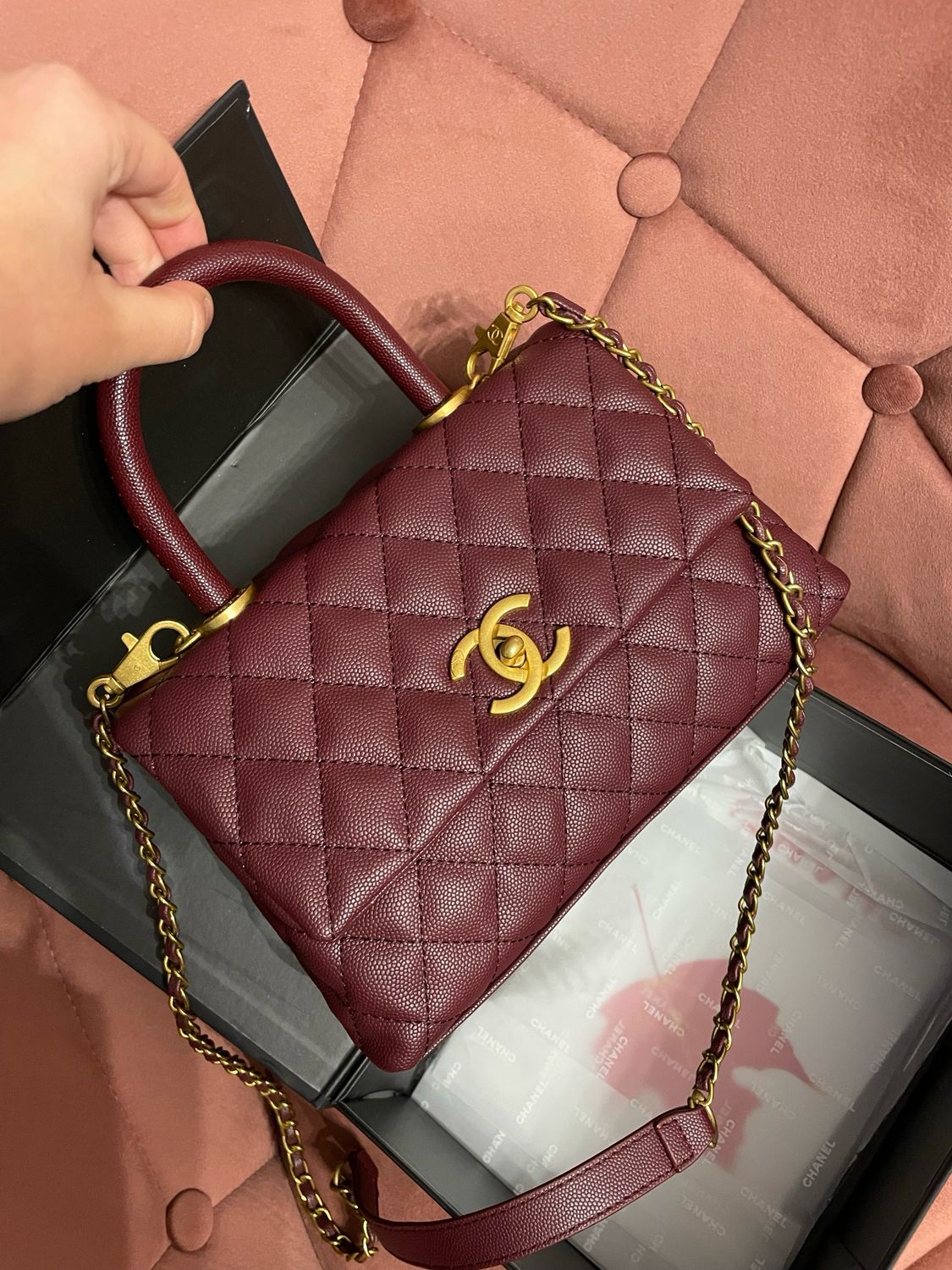 Borsa cc manico bordeaux 