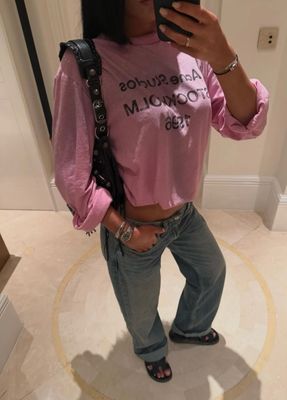 Maglia maniche lunghe Acne rosa 