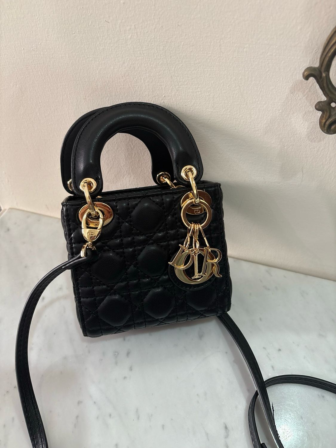 Micro lady Dior nera