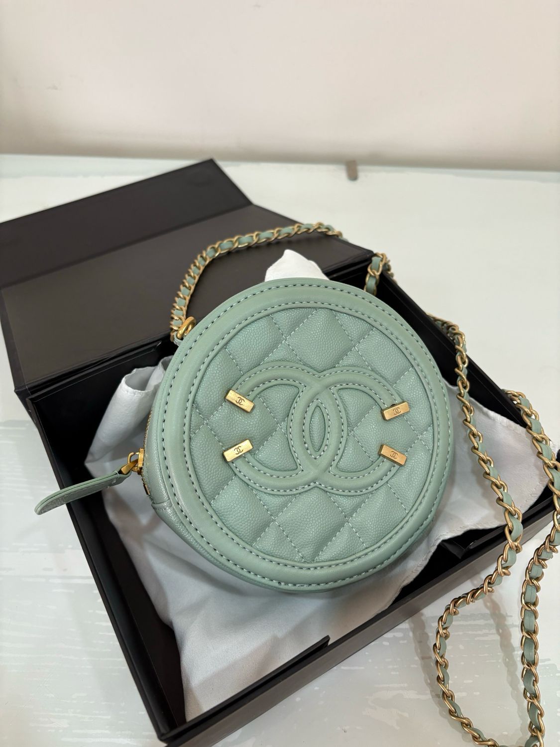 Borsa cc rotonda turchese 