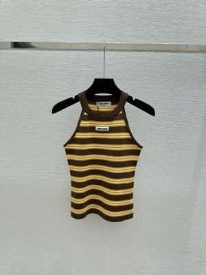 Top Miu righe giallo marrone