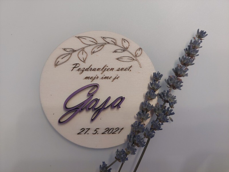 Personalizirana kartica ob rojstvu otroka