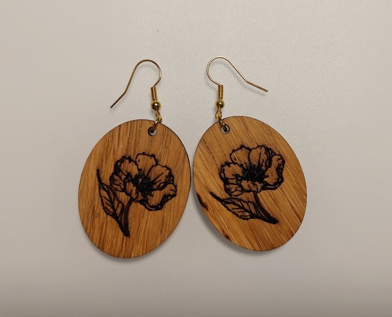 Viseči leseni uhani Potonika