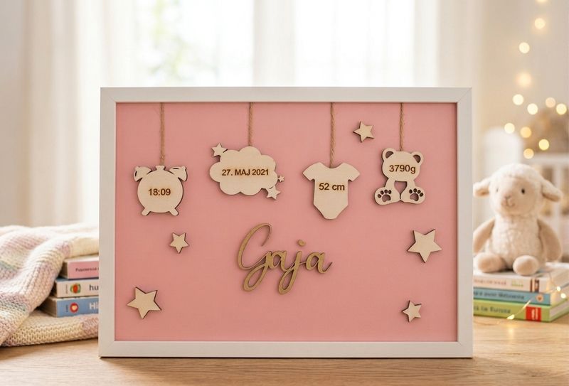 Personaliziran okvir z rojstnimi podatki