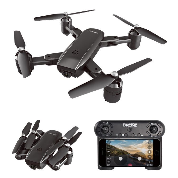 Foldable Remote Control Drone with 100-120m Range, Color: Black, Style: A style
