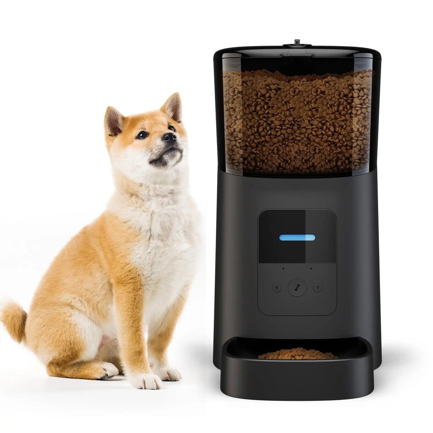 Mata din katt eller hund automatiskt – Smart foderautomat med app!, Color: black, Size: L, Volume: 6.0L