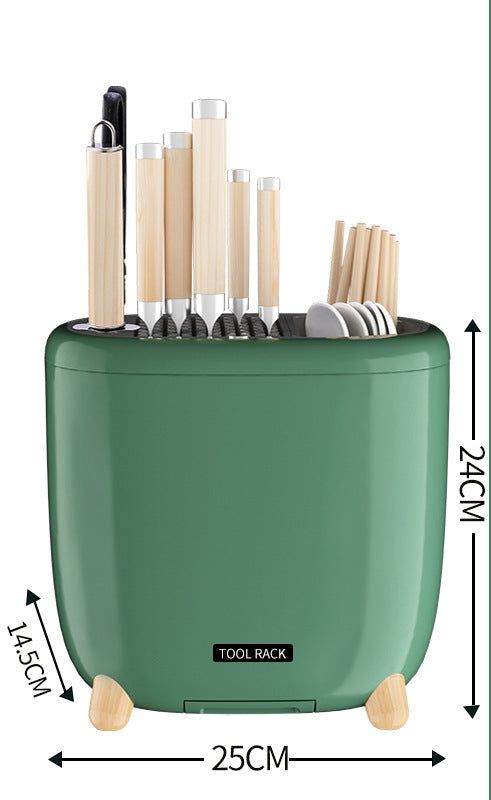 Mini UV Knife Sterilizer Rack for Cutlery and Tableware Storage, Color: Green, Electrical outlet: USB