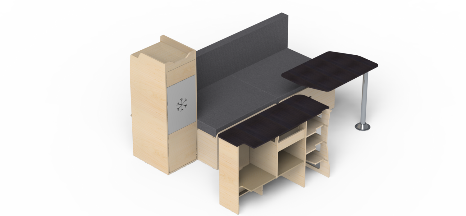 Pack latéral droit L1 banquette en L