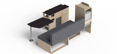 Pack latéral droite L2H1 Banquette lit peigne