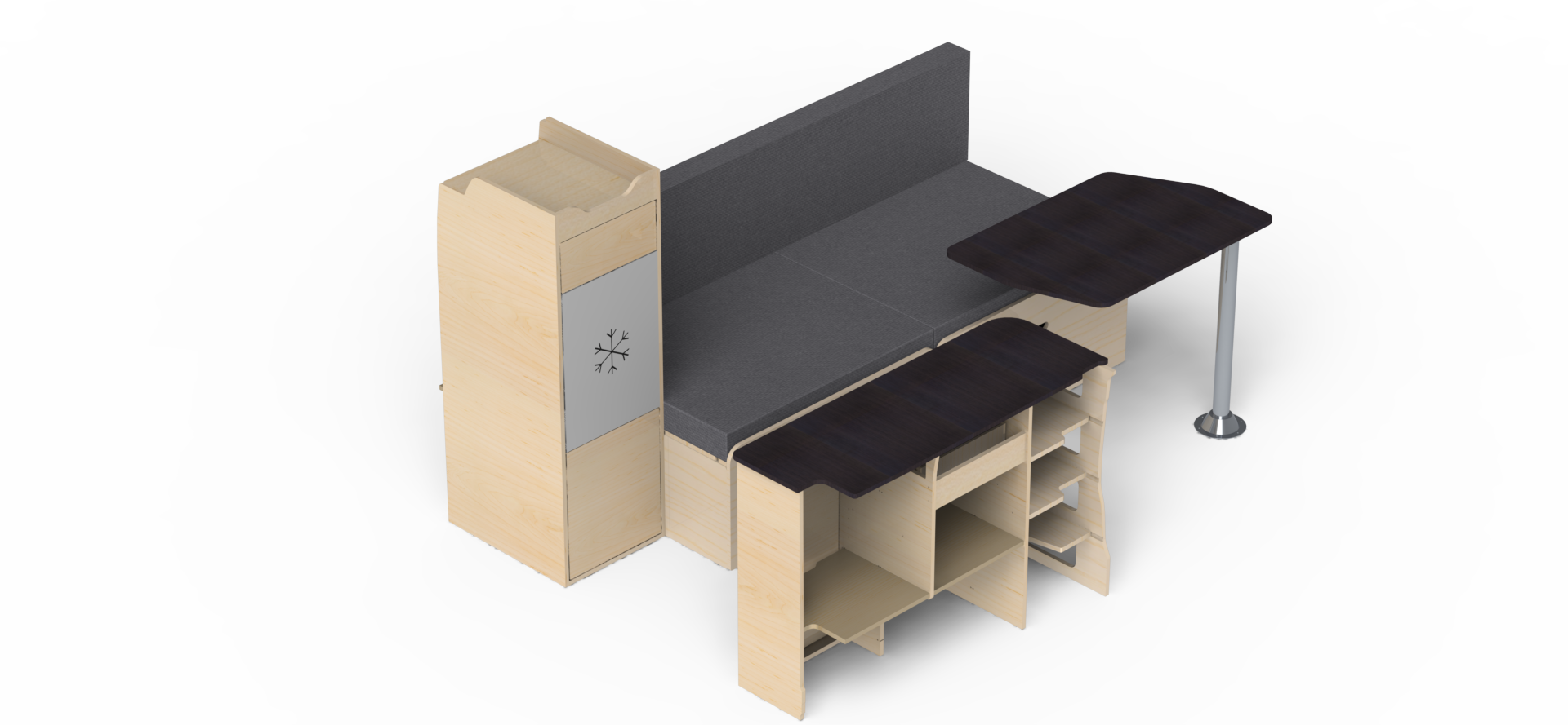 Pack latéral droite L1  Banquette lit peigne