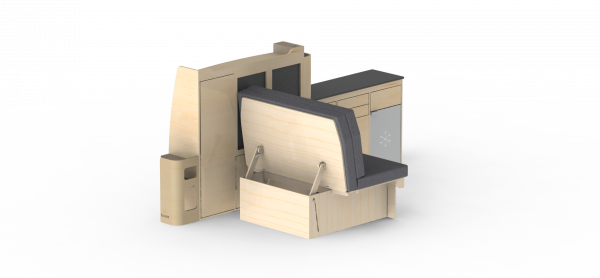 Pack latéral gauche L1H1 Banquette clic-clac classique