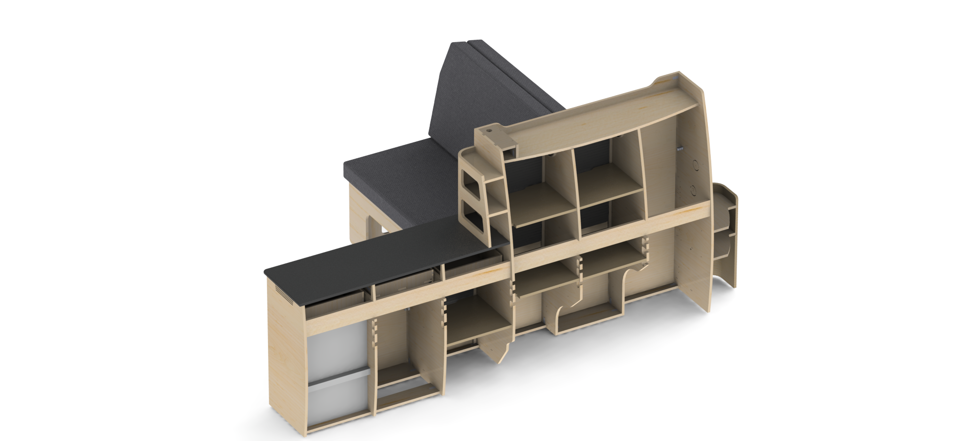 Pack Latéral Gauche L2H1 banquette clic clac surf