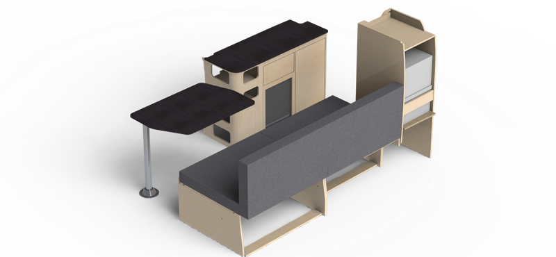 Pack latéral droite L1  Banquette lit peigne
