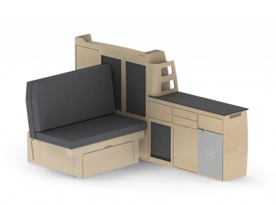 Pack latéral gauche L1H1 Banquette clic-clac classique Pack latéral gauche L1H1 Banquette clic-clac classique