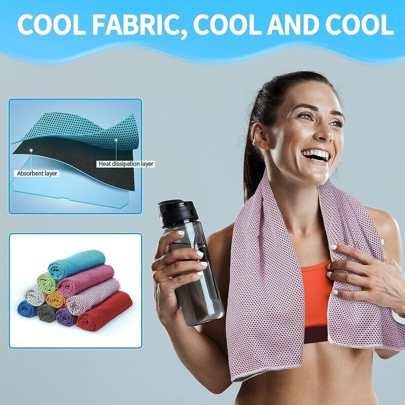Toalla Para Entrenamiento Fría para Cuello Cara de Micro fibra para Gimnasio ,Viaje ,Yoga