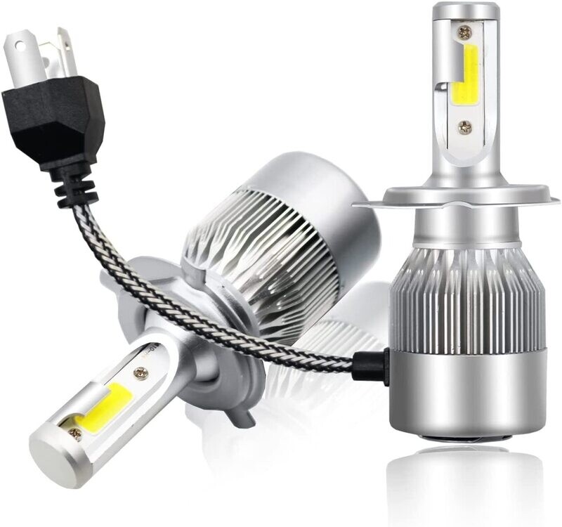 Bombillos H4 LED para automóvil con chips COB de 10 000 lúmenes, foco Ultra Blanco 6500 K
