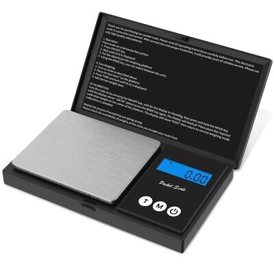 Pesa de bolsillo, mini escala digital de 200 x 0.00 oz, 7 modos de unidad de alta precisión