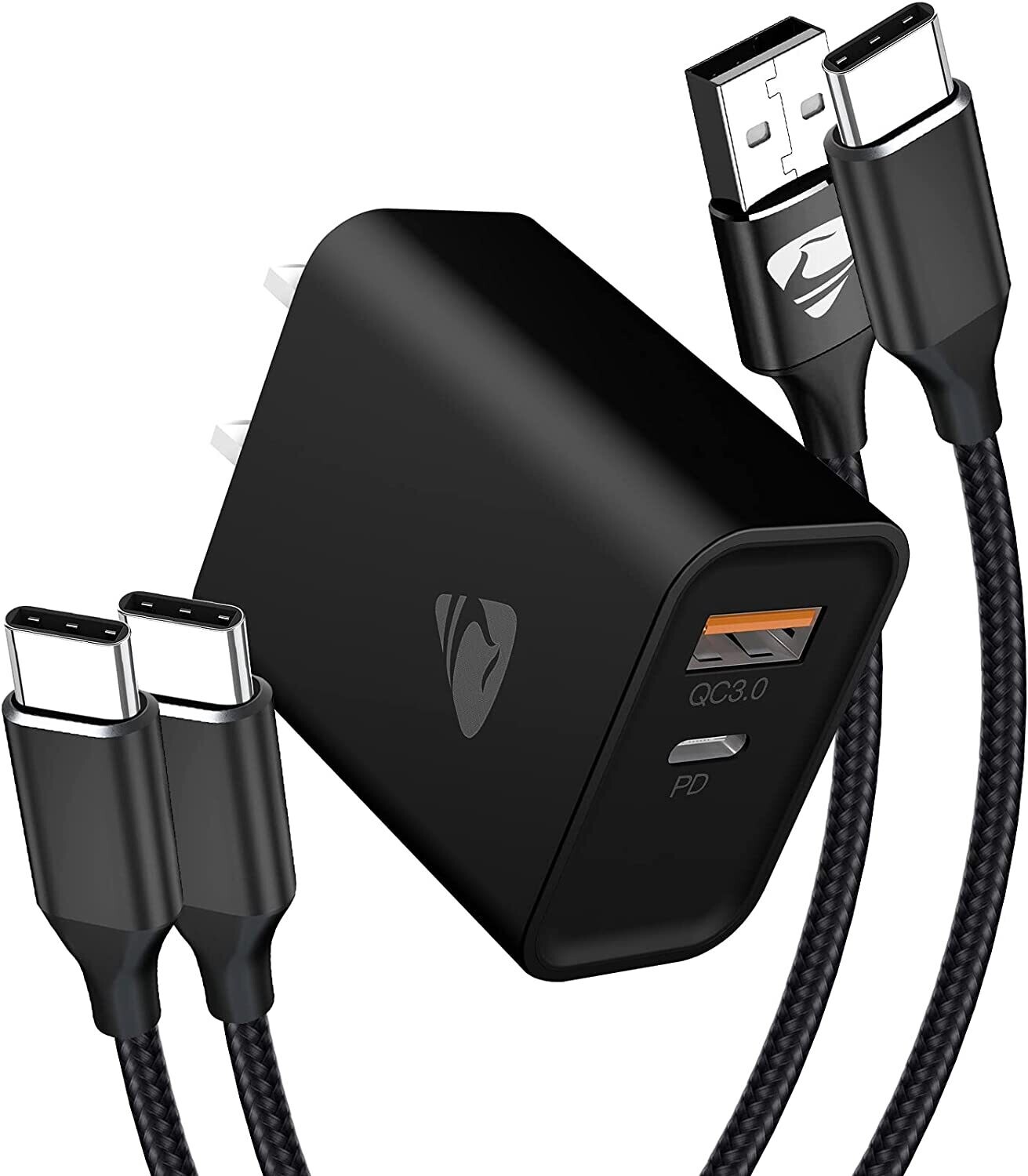 CARGADOR DUAL CARGA RAPIDA  PARA CELL+2 CABLES TIPO C
