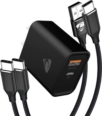CARGADOR DUAL CARGA RAPIDA  PARA CELL+2 CABLES TIPO C