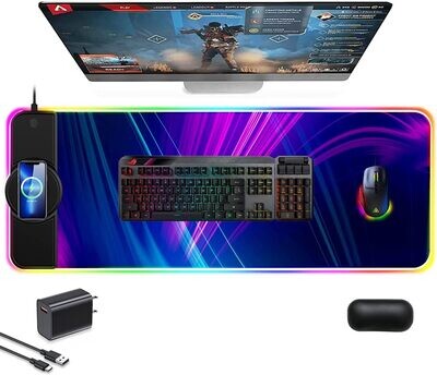 Mouse Pad RGB + Estacion de Carga Inalambrica