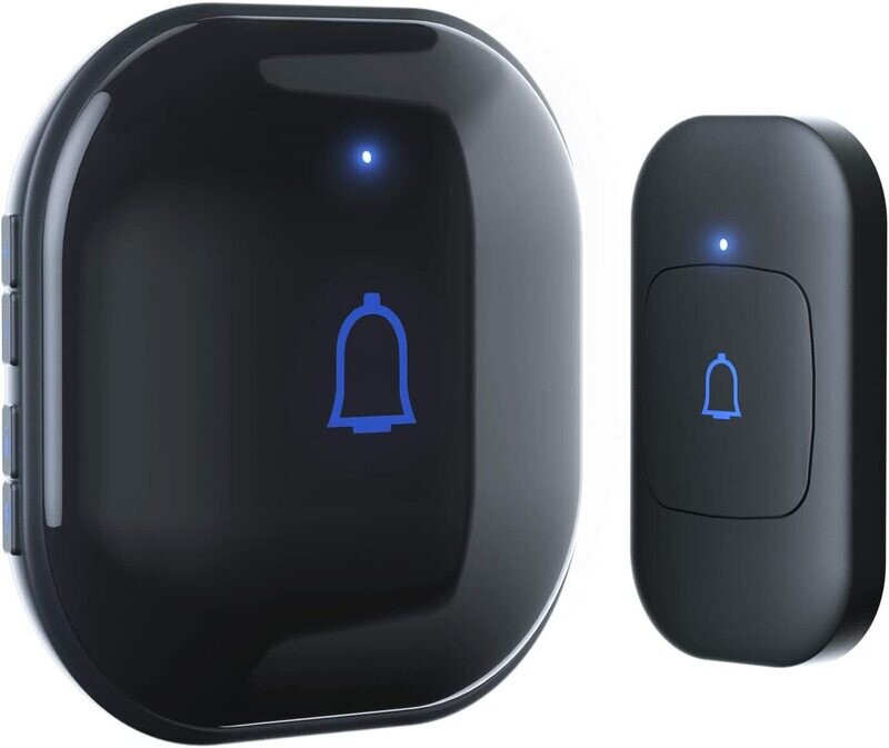 Timbre de puerta inalámbrico, resistente al agua, kit de timbre y alarma