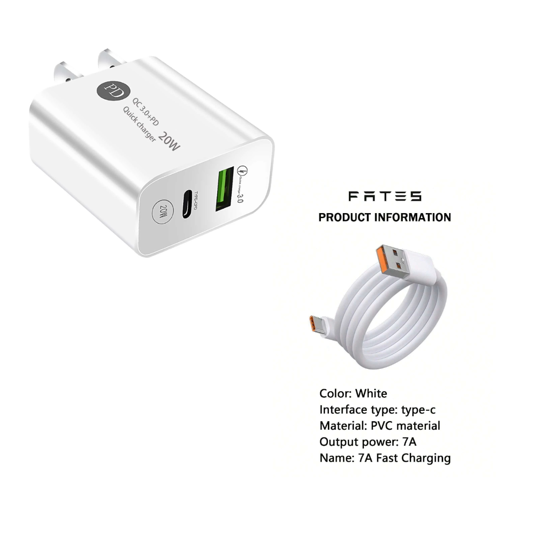 Cargador Dual +1 cable tipo C de 1.5metro