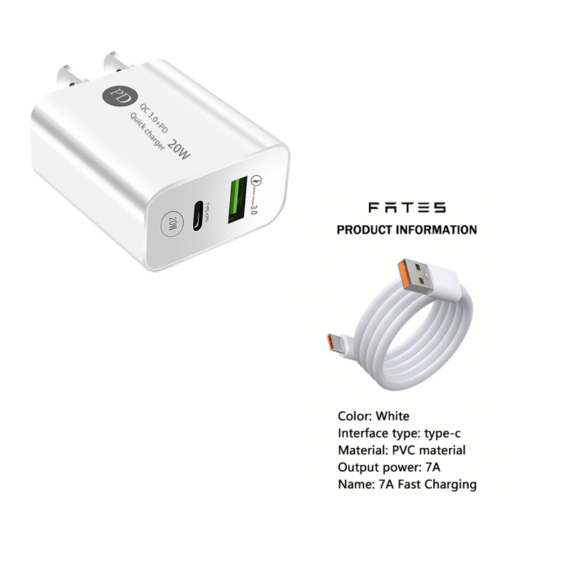 Cargador Dual +1 cable tipo C de 1.5metro