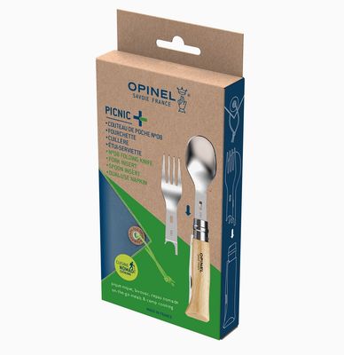 Opinel N°8 + Picnic cutlery Set