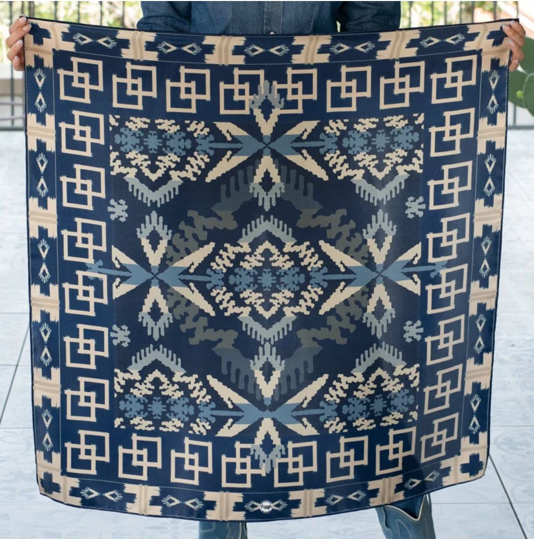 Willow Navy Silk Scarf