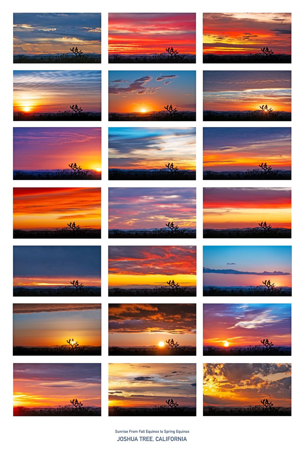 Sunrise from Fall Equinox to Spring Equinox