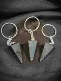 BLACK TOURMALINE OBELISK KEYCHAIN / 1&quot;-2&quot; AVG.