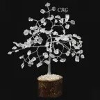 Crystal Quartz - 100 Gemstone Chip Tree w/ Wood Base