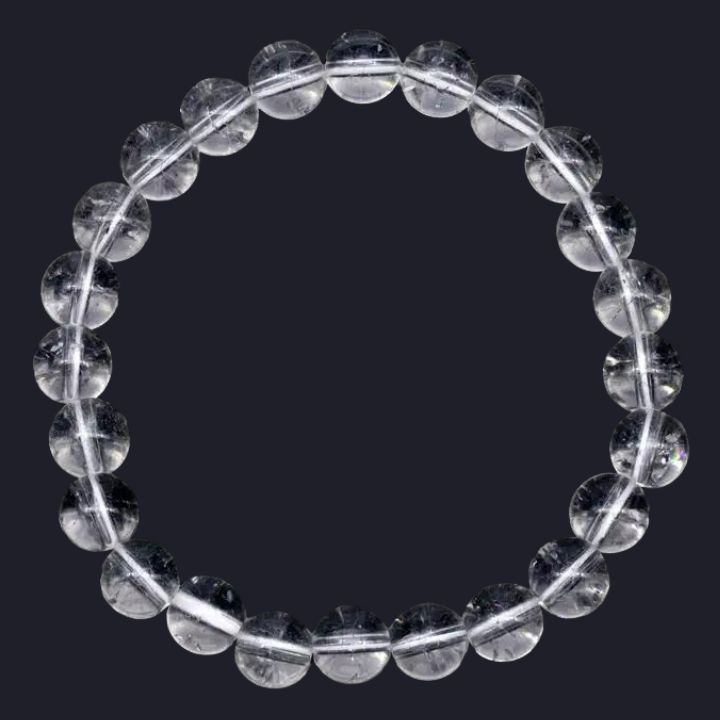 Crystal Quartz Tumbled Bead Stretch Bracelet
