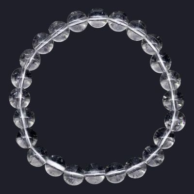 Crystal Quartz Tumbled Bead Stretch Bracelet