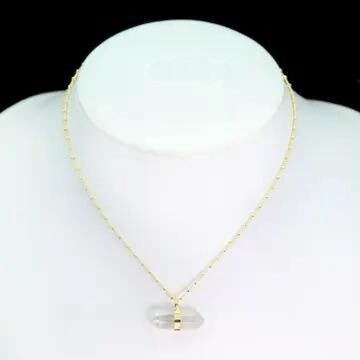Crystal Quartz Necklace w/Gold Plated Chain