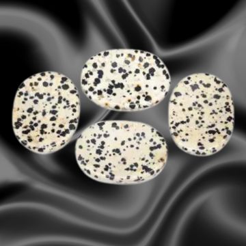 Dalmatian Jasper Worry Stones w/ Thumb Indent / 1&quot; Avg / 1 Piece