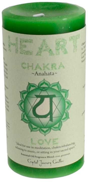Heart Chakra pillar candle 3&quot; x 6&quot;