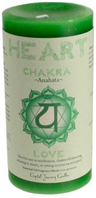 Heart Chakra pillar candle 3&quot; x 6&quot;