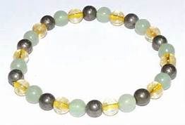 6mm Green Aventurine, Citrine &amp; Pyrite bracelet