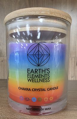 7 chakra crystal candle