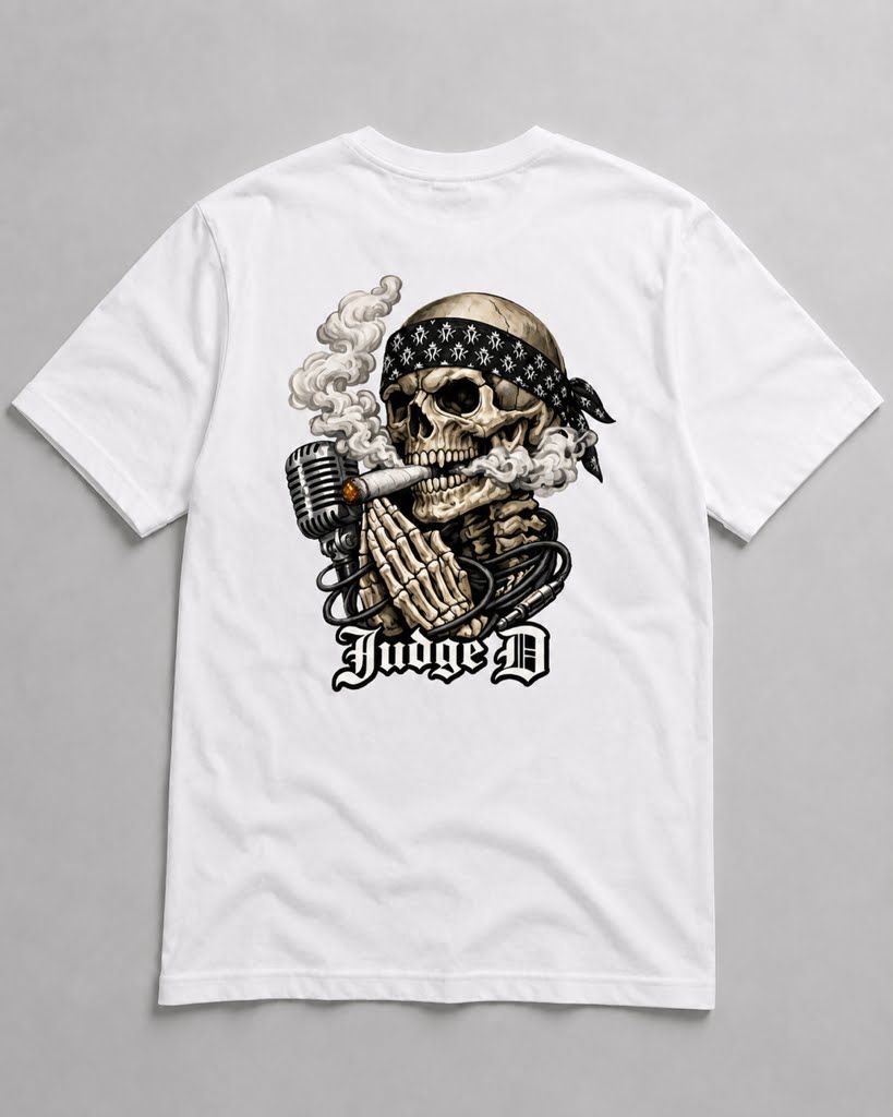 Judge D KMK Prayer Hands Skull T-shirt - White